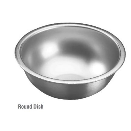 400 ccm stainless steel round dish for medical, laboratory, and industrial use.