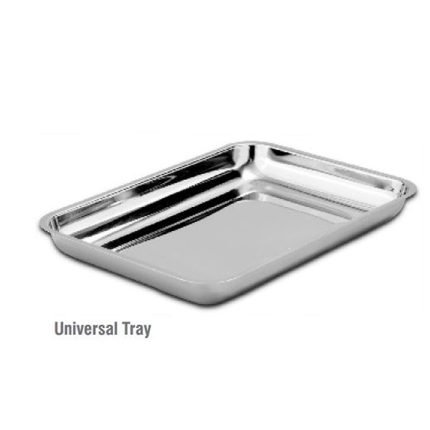 Stainless steel universal tray for medical and surgical use