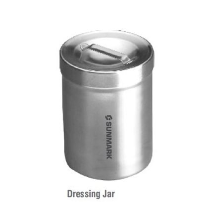Stainless Steel Dressing Jar with Lid and Knob Ø 100 x 100 mm