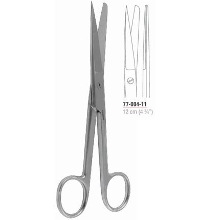 Straight operating scissors 12 cm sharp blunt stainless steel surgical instrument
