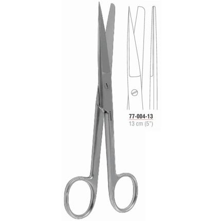 Straight operating scissors 13 cm sharp blunt stainless steel surgical instrument