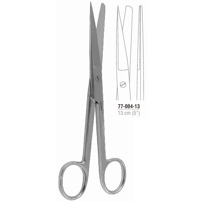 Straight operating scissors 13 cm sharp blunt stainless steel surgical instrument