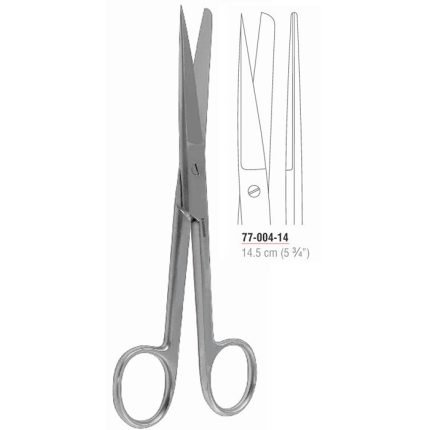 Straight operating scissors 14.5 cm sharp blunt stainless steel surgical instrument