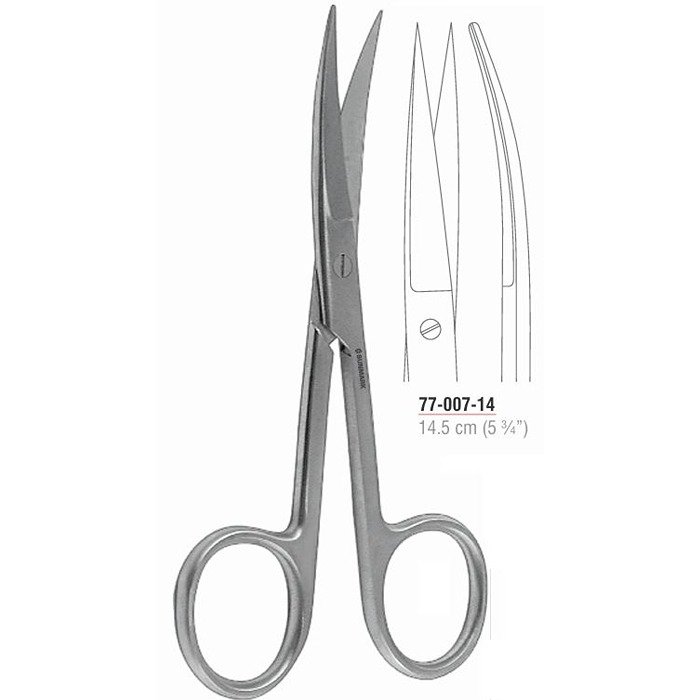 77-007-14 Operating Scissor Curved Sharp/Sharp 14.5 cm stainless steel surgical instrument