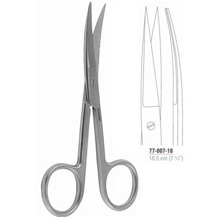Operating Scissor Curved Sharp/Sharp 18.5 cm stainless steel surgical instrument