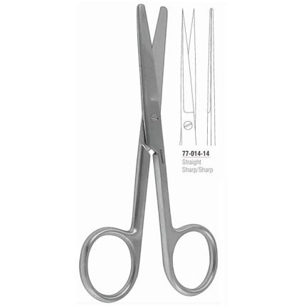 Operating Scissor Straight Sharp/Sharp 14.5 cm stainless steel surgical instrument