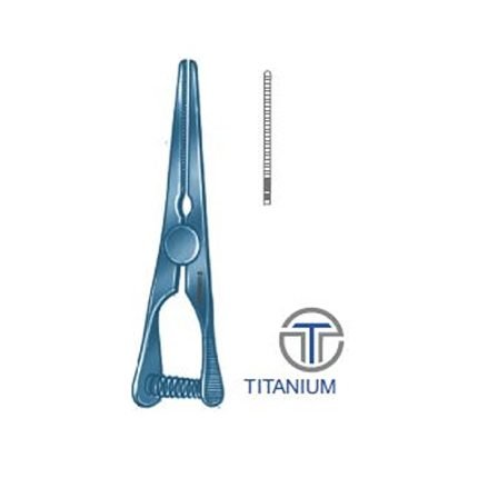 Mini-Glover Vena Atrauma Bulldog Clamp Straight 30 mm Jaw Length 9 mm Titanium