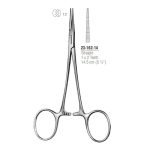 Halsted mosquito forceps, straight, 1x2 teeth, 14.5 cm, stainless steel.