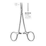 Micro mosquito haemostatic forceps, straight, 1x2 teeth, 10 cm, stainless steel.
