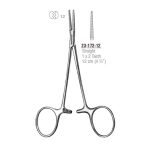 Straight micro mosquito forceps, 1x2 teeth, 12 cm, stainless steel.