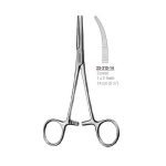 Curved Crile haemostatic forceps, 1x2 teeth, 14 cm, stainless steel.