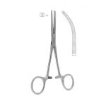 Curved Ochsner-Kocher haemostatic forceps, 20 cm, stainless steel.