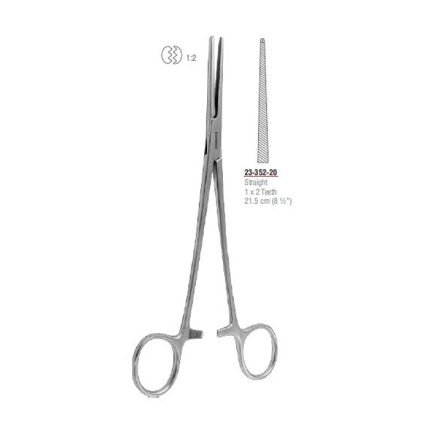 Bengolea haemostatic forceps, straight, 21.5 cm, stainless steel.