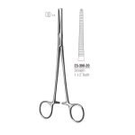 Heiss haemostatic forceps, straight, 20 cm, stainless steel.