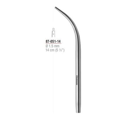 Suction Tube stainless steel surgical instruments available in 14 cm and 18 cm lengths with 1.5 mm Ø