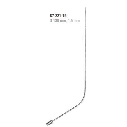 Yasargil Suction Tube 130 mm – 1.5 mm Ø Stainless Steel with Luer Hub