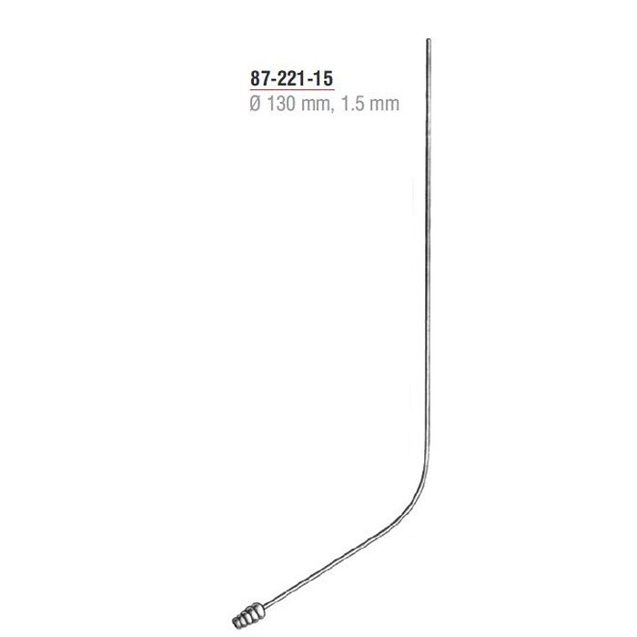 Yasargil Suction Tube 130 mm – 1.5 mm Ø Stainless Steel with Luer Hub