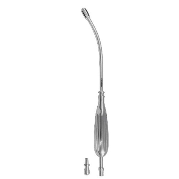 16 cm x 5.0 mm Ø (Olive Ø 9.0 mm) – DeBakey Suction Tube 16 cm – olive tip stainless steel for adult surgical suction.