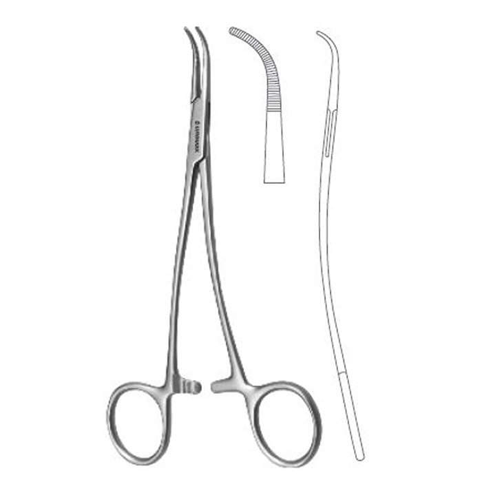 Overholt-Mini Dissecting and Ligature Forcep Curved - S Shaped 15 cm - 6" Stainless Steel
