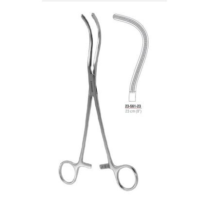 Guyon atrauma kidney pedicle clamp curved 23 cm stainless steel.