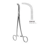 Gray dissecting and ligature forcep curved S-shaped 22 cm stainless steel.