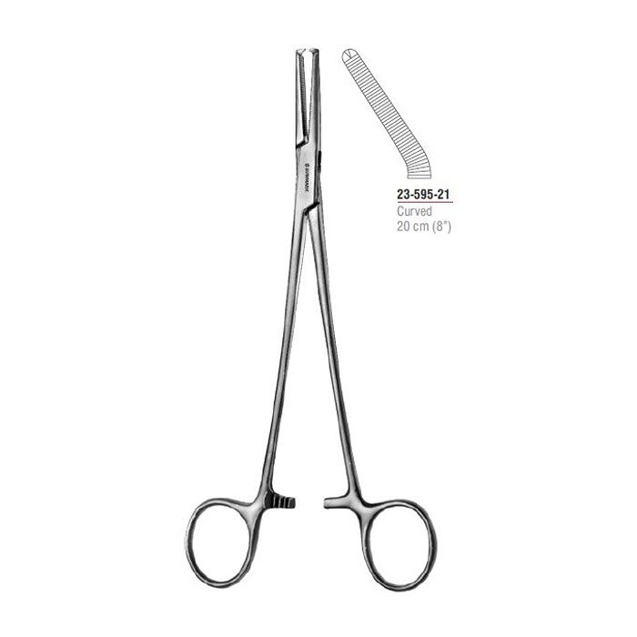 Phaneuf Hysterectomy Forcep Curved 20 cm stainless steel with 1 x 2 teeth for precise vessel control in pelvic surgeries