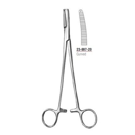 Faure Peritoneum Forcep Curved 21 cm 1x2 Teeth stainless steel