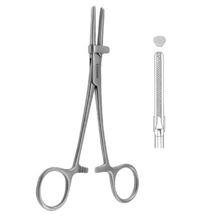 Tubing Clamp With Safety Guard 20.5 cm stainless steel clamp for safe tubing closure.