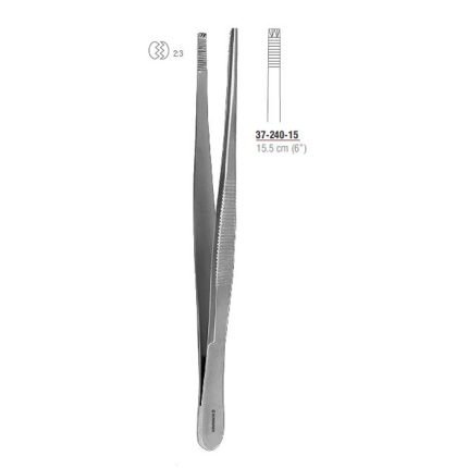 Adlerkreutz Dissecting Forcep 2 x 3 Teeth 15.5 cm - 6" Stainless Steel