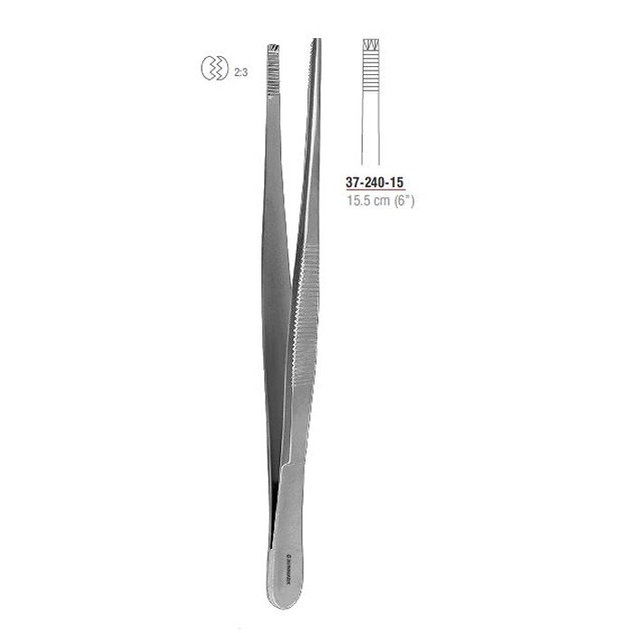 Adlerkreutz Dissecting Forcep 2 x 3 Teeth 15.5 cm - 6" Stainless Steel